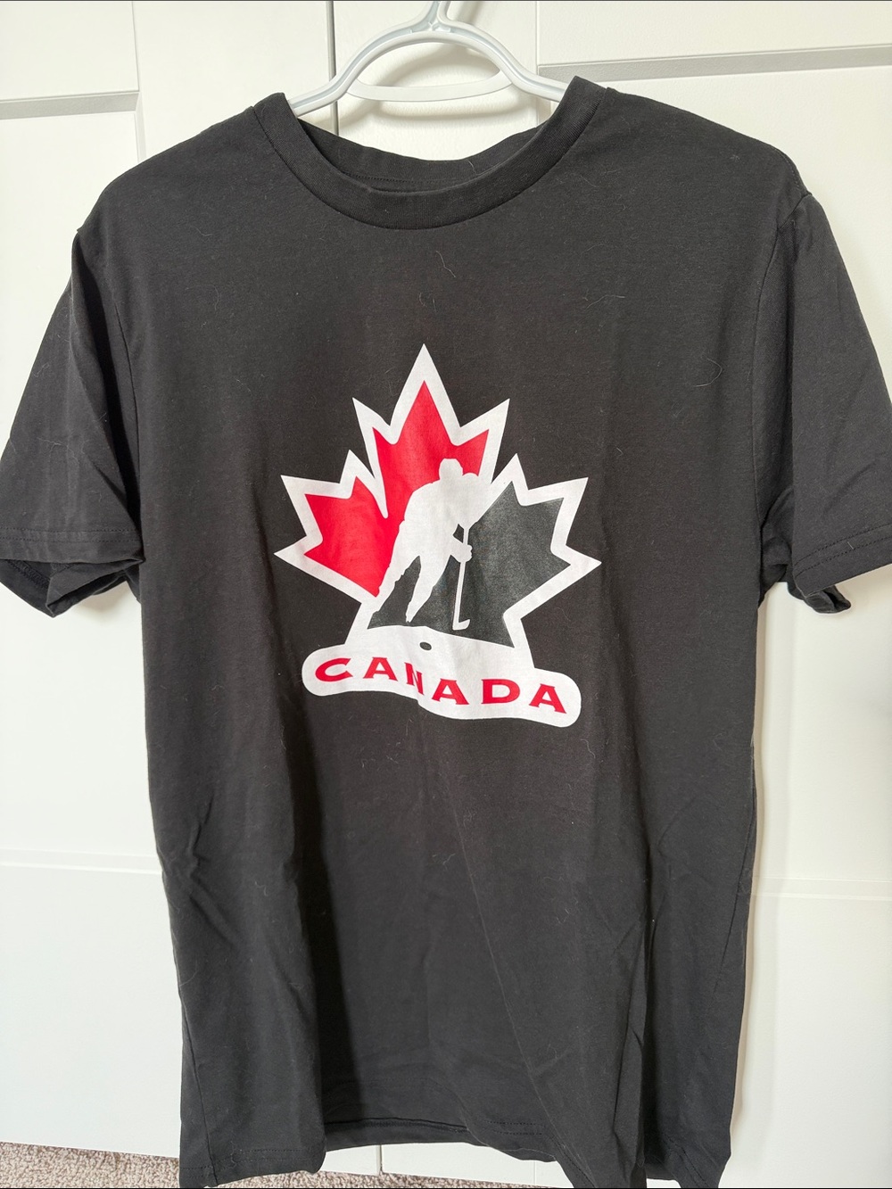 Black Canada Maple Leaf Hockey Graphic Tee